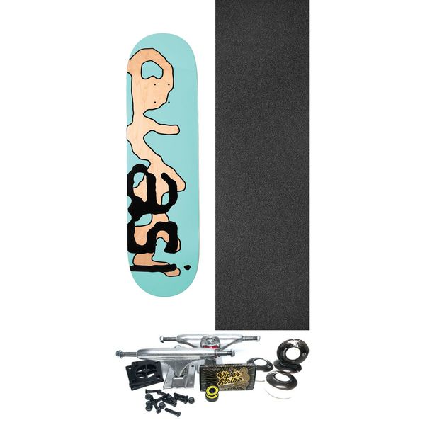 Quasi Skateboards Lowercase Green Skateboard Deck - 8.5" x 32.125" - Complete Skateboard Bundle